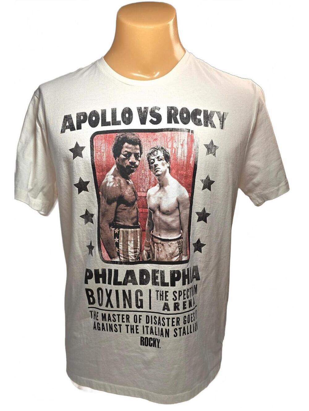Unisex Apollo vs Rocky Philadelphia Boxing Graphic T-Shirt Large